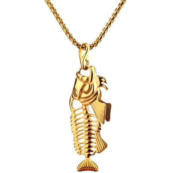 pendant necklaces personality fish bones stainless steel men pendants chain punk for boyfriend male jewelry creativity gift wholesale, Silver
pendant necklaces personality fish bones stainless steel men pendants chain punk for boyfriend male jewelry creativity gift wholesale, Silver