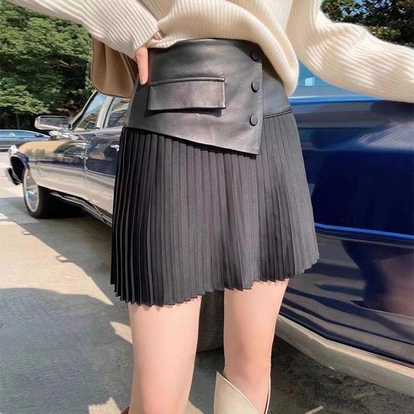 skirts 2021 lambskin skirt high waist pleated special a-line sheepskin genuine leather plus size goth splice above knee, Black
skirts 2021 lambskin skirt high waist pleated special a-line sheepskin genuine leather plus size goth splice above knee, Black