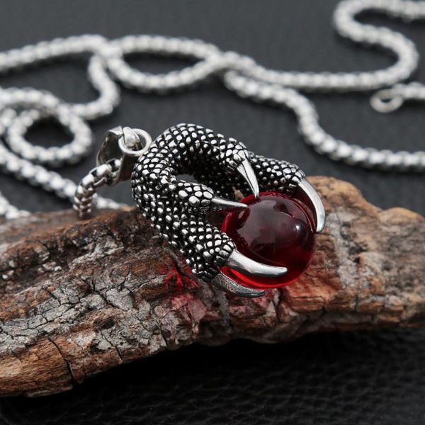 chains punk black/red beads pendant necklaces classic god bead dragon claw stainless steel chain women men jewelry, Silver
chains punk black/red beads pendant necklaces classic god bead dragon claw stainless steel chain women men jewelry, Silver