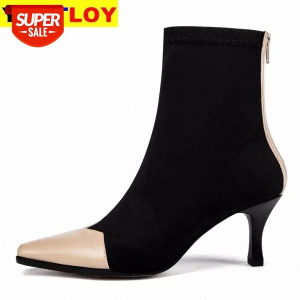 new leather stretch fabric socks boots square toe stylish heel mixed colors women ankle boots size 34-39 #dq0j, Black
new leather stretch fabric socks boots square toe stylish heel mixed colors women ankle boots size 34-39 #dq0j, Black