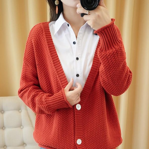 women's knits & tees 2021 autumn and winter cardigan cotton knit sweater v-neck coat thick korean casual outfit, White
women's knits & tees 2021 autumn and winter cardigan cotton knit sweater v-neck coat thick korean casual outfit, White