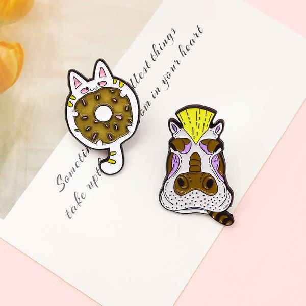 sweet cat chews doughnut hippo brother eats chocolate bar cartoon animal brooch, Gray
sweet cat chews doughnut hippo brother eats chocolate bar cartoon animal brooch, Gray