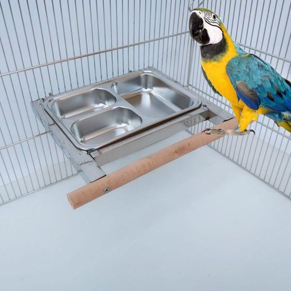 other bird supplies stainless steel feeder feeding cups water bowl with clamp parrot cage dish wood perch stand for birds c42
other bird supplies stainless steel feeder feeding cups water bowl with clamp parrot cage dish wood perch stand for birds c42