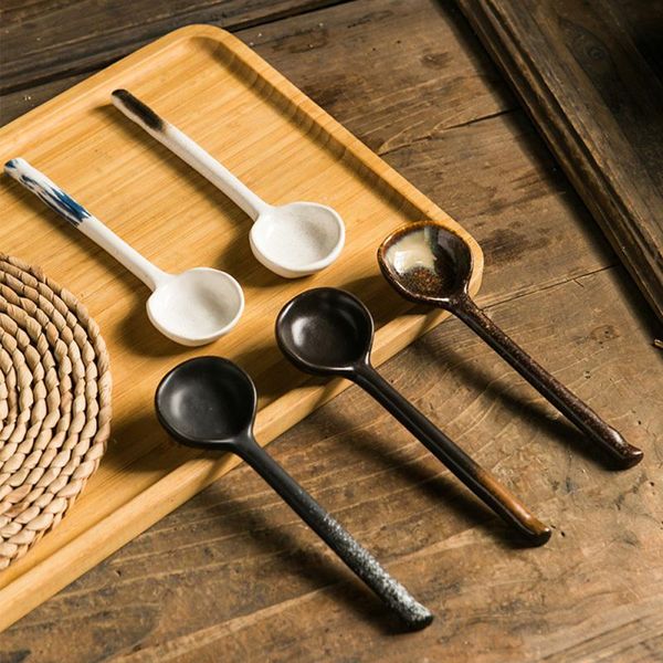 dinnerware sets 1pc japanese style ceramic long handle round soup spoon diy home kitchen utensils supplies
dinnerware sets 1pc japanese style ceramic long handle round soup spoon diy home kitchen utensils supplies