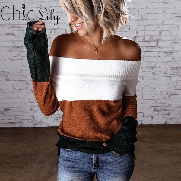 women's sweaters chiclily long sleeve off-shoulder knitted sweater cold shoulder plain color slash neck pullovers winter clothes for wo, White;black
women's sweaters chiclily long sleeve off-shoulder knitted sweater cold shoulder plain color slash neck pullovers winter clothes for wo, White;black