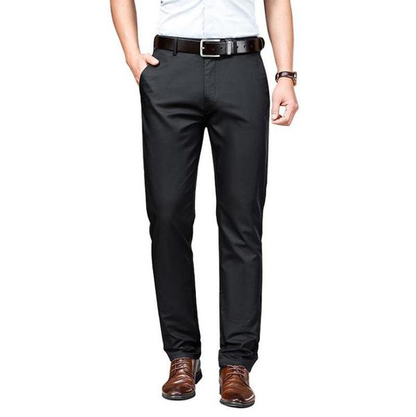 men's pants casual solid color thin middle waist straight tube type work suit youth business trousers k04, Black
men's pants casual solid color thin middle waist straight tube type work suit youth business trousers k04, Black