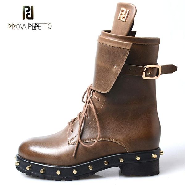 boots prova perfetto winter rivet stud thick bottom motocycle women round toe genuine leather british retro short, Black
boots prova perfetto winter rivet stud thick bottom motocycle women round toe genuine leather british retro short, Black