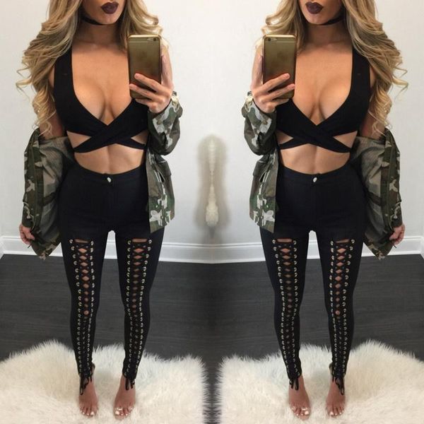 women's leggings double eyelet bandage hollow out skinny women streetwear black pencil pantalons active high waist legging
women's leggings double eyelet bandage hollow out skinny women streetwear black pencil pantalons active high waist legging