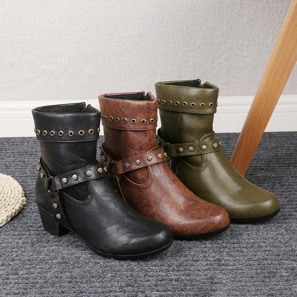 boots women ankle ladies zipper pu leather high heels shoes buckle strap rivet woman fashion party winter female 2021, Black
boots women ankle ladies zipper pu leather high heels shoes buckle strap rivet woman fashion party winter female 2021, Black