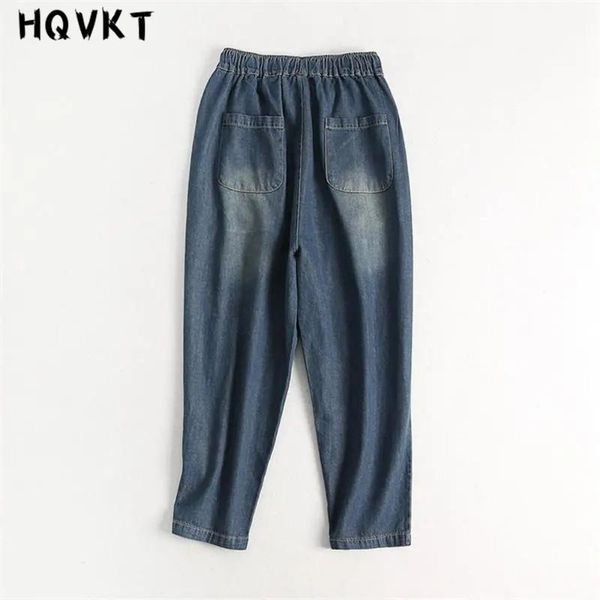women's jeans autumn denim ankle-length pants vintage drawstring loose high waisted pockets patchwork female trousers with rope hq48, Blue
women's jeans autumn denim ankle-length pants vintage drawstring loose high waisted pockets patchwork female trousers with rope hq48, Blue