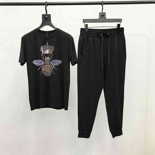 men's jackets european bee diamond loose pattern t-shirt fashion design sets tracksuit trend short sleeve nr6g, Black;brown
men's jackets european bee diamond loose pattern t-shirt fashion design sets tracksuit trend short sleeve nr6g, Black;brown