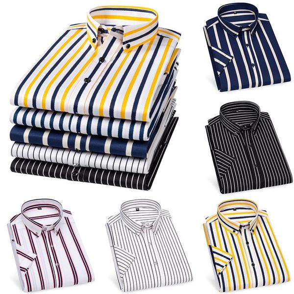 men's casual shirts striped for men oversized button up turn-down collar short sleeve mens fashion summer clothing trends, White;black
men's casual shirts striped for men oversized button up turn-down collar short sleeve mens fashion summer clothing trends, White;black