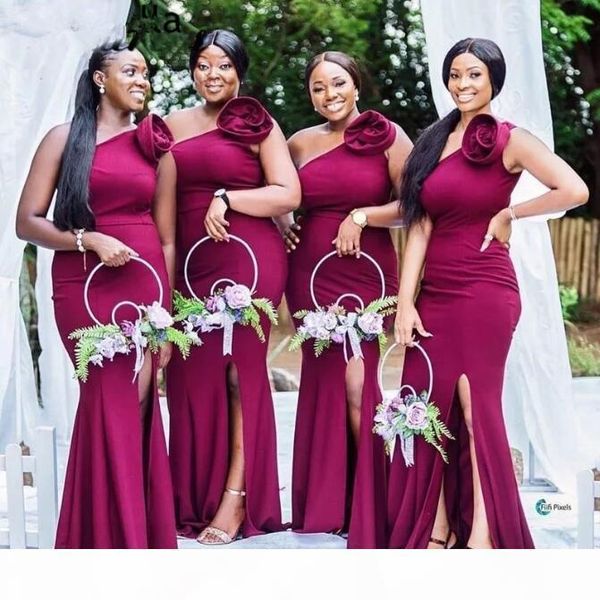 burgundy bridesmaid dresses one shoulder 2021 flower satin side slit floor length mermaid plus size maid of honor gown country wedding wear, White;pink
burgundy bridesmaid dresses one shoulder 2021 flower satin side slit floor length mermaid plus size maid of honor gown country wedding wear, White;pink