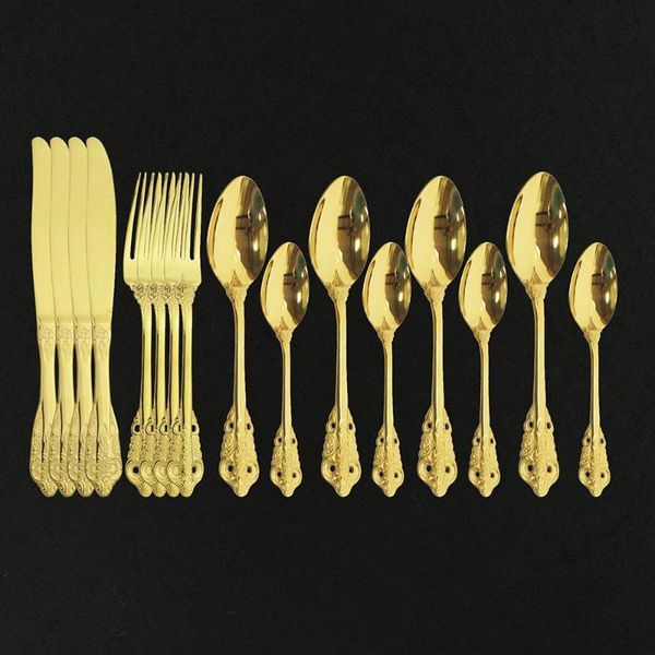16pcs gold tableware stainless steel cutlery set dinnerware forks knives spoons kitchen dinner set fork spoon knife
16pcs gold tableware stainless steel cutlery set dinnerware forks knives spoons kitchen dinner set fork spoon knife