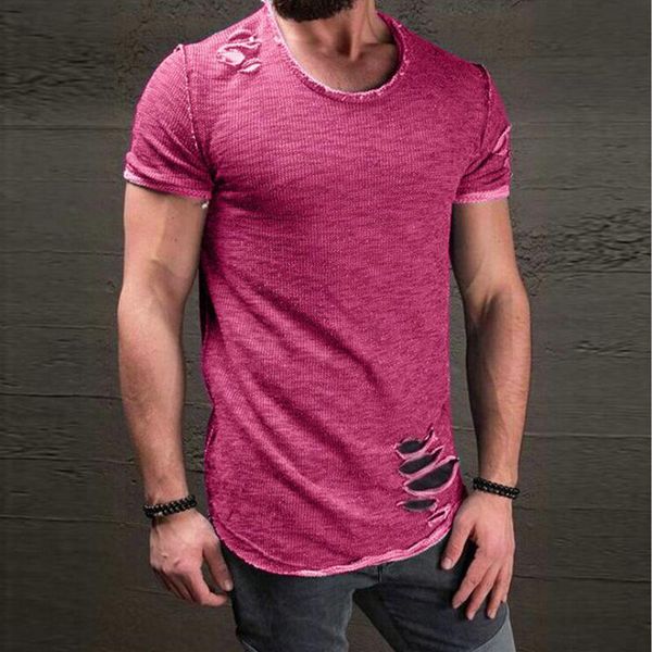 2021 summer solid color slim fit short sleeve t-shirt mens casual fashion ripped hole tshirt o neck mens tee shirt homme, Gray
2021 summer solid color slim fit short sleeve t-shirt mens casual fashion ripped hole tshirt o neck mens tee shirt homme, Gray