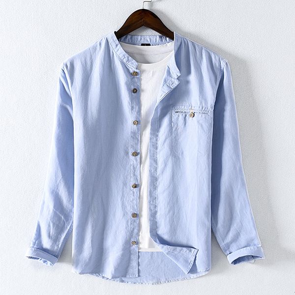 2021 new novo design manga comprida de linho marca casaul azul para homem gola primavera camisa masculina camisas slidas 4dr6, White
2021 new novo design manga comprida de linho marca casaul azul para homem gola primavera camisa masculina camisas slidas 4dr6, White