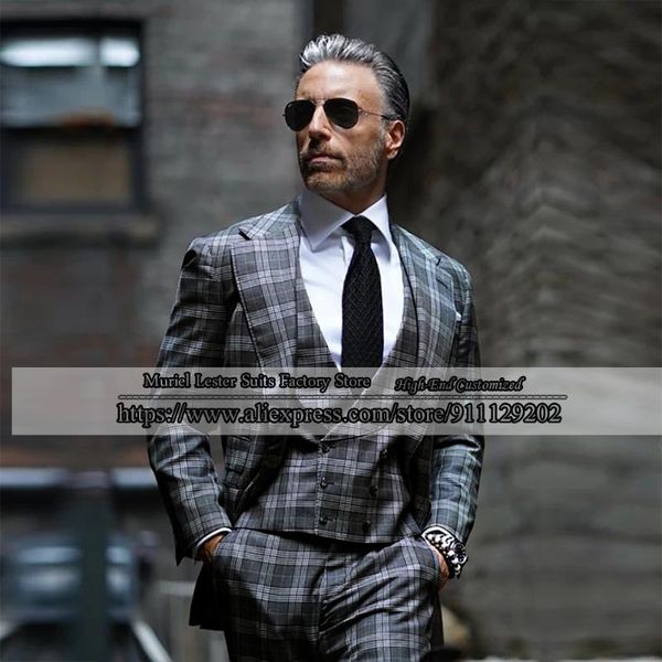 men's suits & blazers modern slim fit wedding groom wear men peaked lapel jacket+vest+pants 3 pieces business plaid check coat ternos, White;black
men's suits & blazers modern slim fit wedding groom wear men peaked lapel jacket+vest+pants 3 pieces business plaid check coat ternos, White;black