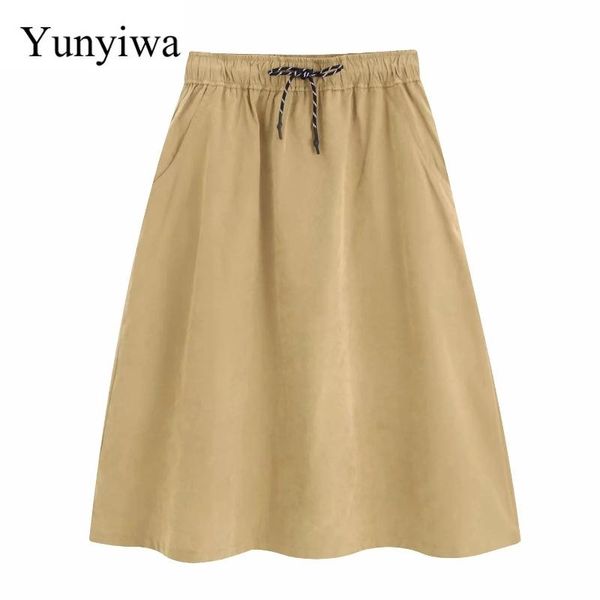 skirts 2021 women elegant solid color midi skirt drawstring tied elastic waist pockets female basic casual chic mujer, Black
skirts 2021 women elegant solid color midi skirt drawstring tied elastic waist pockets female basic casual chic mujer, Black