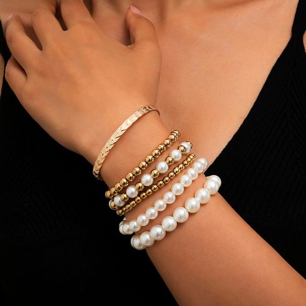 beaded, strands shixin boho imitation pearls ccb material beads elastic bracelets set for women gold/silver color heart bracelet fashion jew, Black
beaded, strands shixin boho imitation pearls ccb material beads elastic bracelets set for women gold/silver color heart bracelet fashion jew, Black