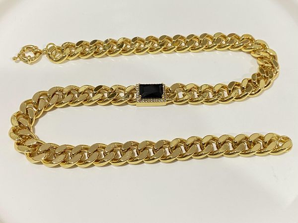 retro square black agate diamond thick chain necklace australia niche fashion brand design gold sweater clavicle chain, Silver
retro square black agate diamond thick chain necklace australia niche fashion brand design gold sweater clavicle chain, Silver