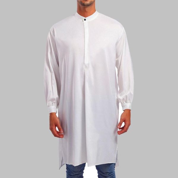 men's casual shirts 2021 western style arab fashion simplicity shirt muslim solid color stand-up collar long sleeve, White;black
men's casual shirts 2021 western style arab fashion simplicity shirt muslim solid color stand-up collar long sleeve, White;black