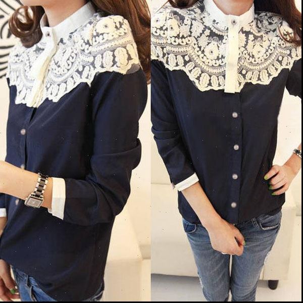 women fashion lace floral women chiffon shirt button down long sleeve loose ladies blouse shirt vadim, White
women fashion lace floral women chiffon shirt button down long sleeve loose ladies blouse shirt vadim, White