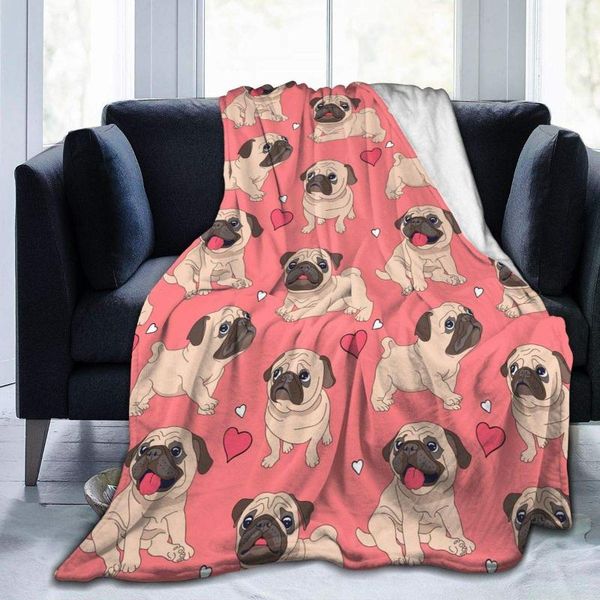 blankets cartoon pug puppy soft blanket 40 x 50 inch lightweight flannel fleece suitable for sofa bed travel camping 
blankets cartoon pug puppy soft blanket 40 x 50 inch lightweight flannel fleece suitable for sofa bed travel camping