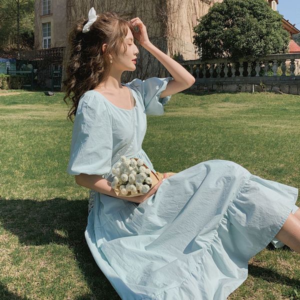 women summer puff sleeve long maxi dress vintage backless female loose ruffles dress casual street lady boho vestidos, Black;gray
women summer puff sleeve long maxi dress vintage backless female loose ruffles dress casual street lady boho vestidos, Black;gray