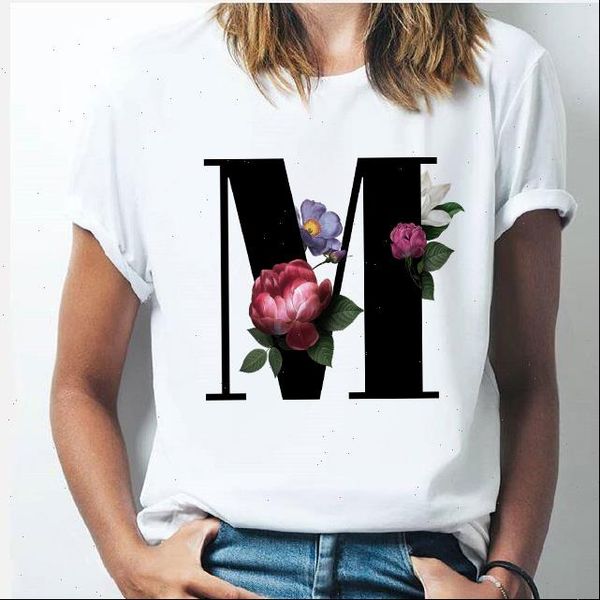 womens women vogue 26 alphabet letter t shirt girl a to z combination flowers short sleeve korean style tees, White
womens women vogue 26 alphabet letter t shirt girl a to z combination flowers short sleeve korean style tees, White
