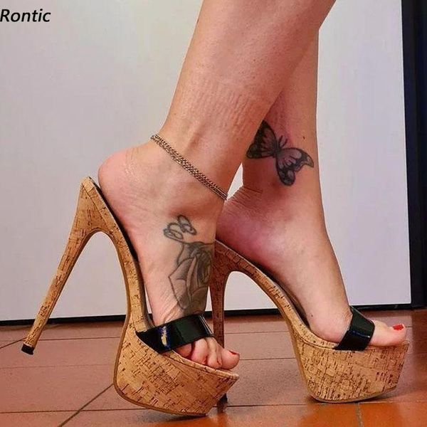 sandals rontic 2021 handmade women mules cork pattern stiletto heels open toe beautiful black party shoes us size 5-20
sandals rontic 2021 handmade women mules cork pattern stiletto heels open toe beautiful black party shoes us size 5-20