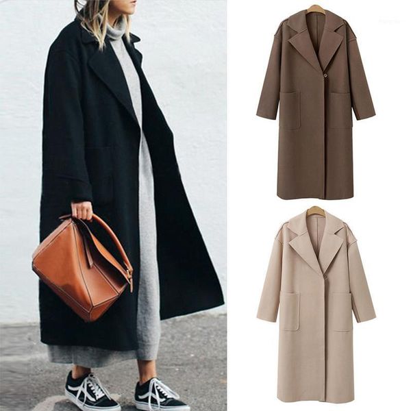 womens winter lapel wool coat jacket loose plus overcoat outwear long sleeve warm woolen large size, Black
womens winter lapel wool coat jacket loose plus overcoat outwear long sleeve warm woolen large size, Black