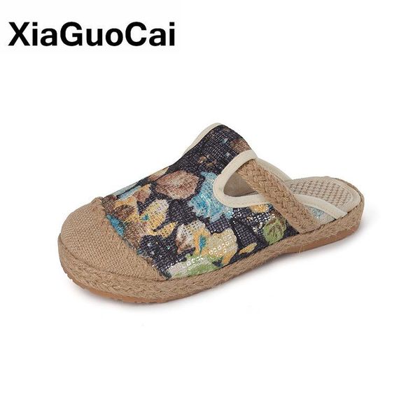 slippers spring autumn women shoes anti-slip flower cloth casual breathable ladies linen indoor retro mixed color female slipper, Black
slippers spring autumn women shoes anti-slip flower cloth casual breathable ladies linen indoor retro mixed color female slipper, Black