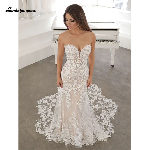new strapless mermaid/trumpet wedding es sleeveless/backless court train tulle with lace and appliques abiti da sposa 2021 qude, White
new strapless mermaid/trumpet wedding es sleeveless/backless court train tulle with lace and appliques abiti da sposa 2021 qude, White