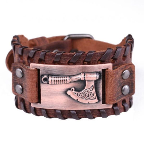tennis viking bracelet adjustable leather wristband wrap for men nordic tomahawk talisman punk jewelry, Golden;silver
tennis viking bracelet adjustable leather wristband wrap for men nordic tomahawk talisman punk jewelry, Golden;silver