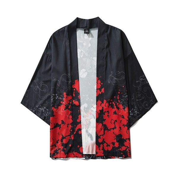 men's casual shirts summer japanese five point sleeves kimono mens and womens cloak jacke black cardigan blouse para hombre camisa masc, White;black
men's casual shirts summer japanese five point sleeves kimono mens and womens cloak jacke black cardigan blouse para hombre camisa masc, White;black