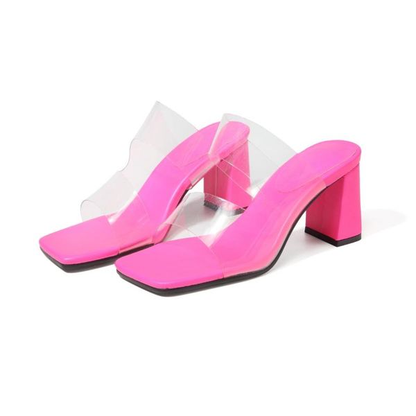 sandals clear transparent pvc open toe block high heels woman slippers summer nightclub shoes mules femme, Black
sandals clear transparent pvc open toe block high heels woman slippers summer nightclub shoes mules femme, Black