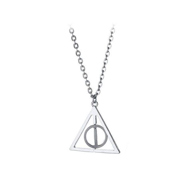 pendant necklaces 2021 movie deathly hallows resurrection stone triangle alloy metal necklace women men collar gift jewelry classic wholesal, Silver
pendant necklaces 2021 movie deathly hallows resurrection stone triangle alloy metal necklace women men collar gift jewelry classic wholesal, Silver