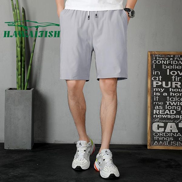 

men's shorts 2021 summer ice silk quick-drying running five-point pants beach casual loose large size sports, White;black