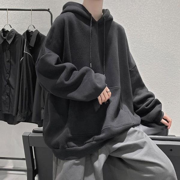 men's hoodies & sweatshirts pr 2021 solid color hooded sweatshirt harajuku casual male oversized streetwear hip hop loose outwear, Black
men's hoodies & sweatshirts pr 2021 solid color hooded sweatshirt harajuku casual male oversized streetwear hip hop loose outwear, Black