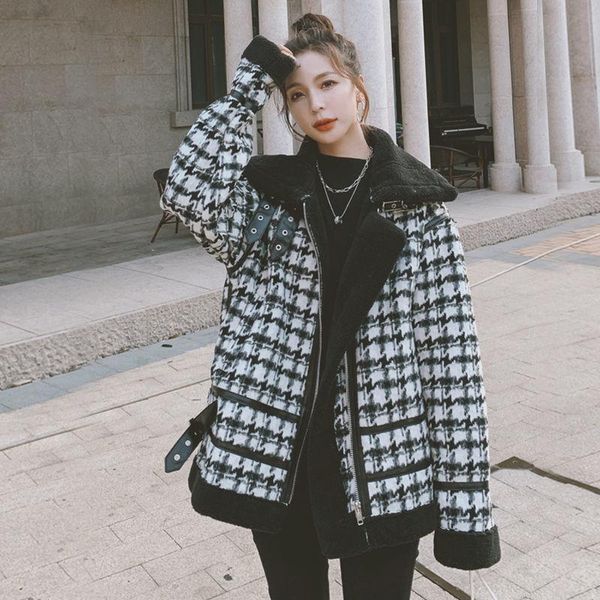 women's jackets lattice cashmere fur one-piece coat autumn and winter general fashion loose plush thickened motorcycle, Black;brown
women's jackets lattice cashmere fur one-piece coat autumn and winter general fashion loose plush thickened motorcycle, Black;brown