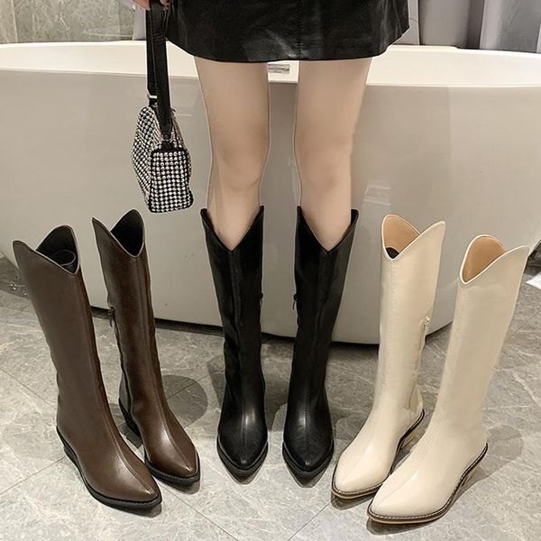 boots 2021 women soft leather mid calf slip on block heels ladies shoes fashion casual autumn black pointed toe thin
boots 2021 women soft leather mid calf slip on block heels ladies shoes fashion casual autumn black pointed toe thin
