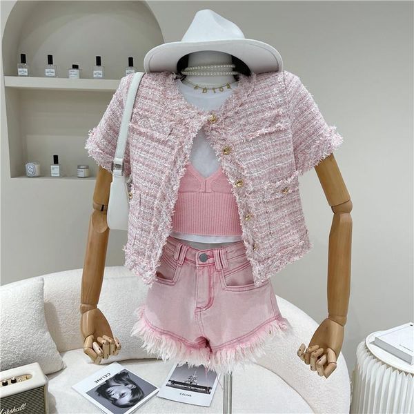 women's jackets tweed coat short female temperament of restoring ancient ways the spring and summer 2021 woven jacket with sleeves, Black;brown
women's jackets tweed coat short female temperament of restoring ancient ways the spring and summer 2021 woven jacket with sleeves, Black;brown