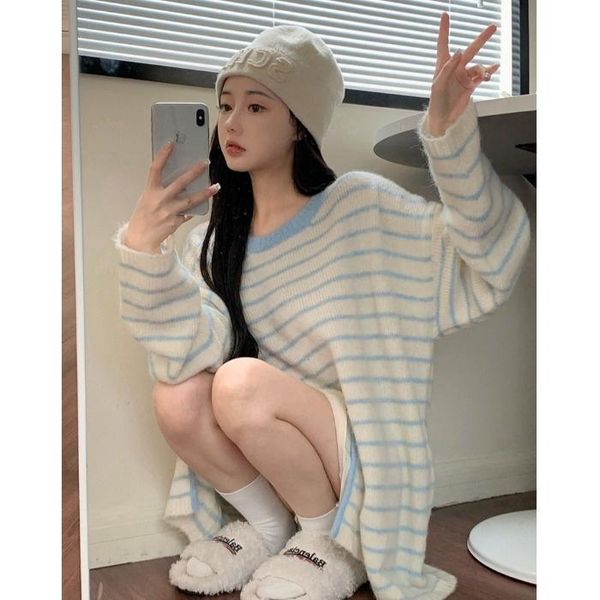 women's sweaters preppy style western youthful-looking fashion suit 2021 autumn striped sweater white skirt two-piece set kio, White;black
women's sweaters preppy style western youthful-looking fashion suit 2021 autumn striped sweater white skirt two-piece set kio, White;black