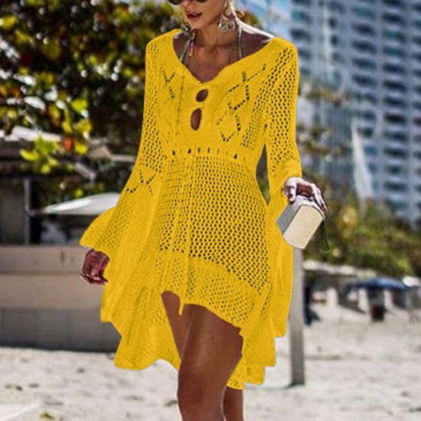 women's swimwear beach cover up crochet knitted tassel tie beachwear tunic long pareos summer swimsuit see-through dress, White;black
women's swimwear beach cover up crochet knitted tassel tie beachwear tunic long pareos summer swimsuit see-through dress, White;black