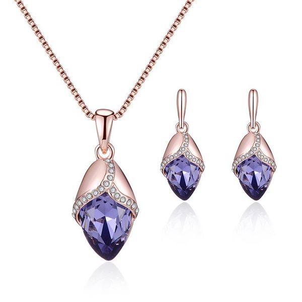 earrings & necklace charm set golden flower rose drop crystal box chain christmas woman wedding ornament gift jewelry sets, Silver
earrings & necklace charm set golden flower rose drop crystal box chain christmas woman wedding ornament gift jewelry sets, Silver