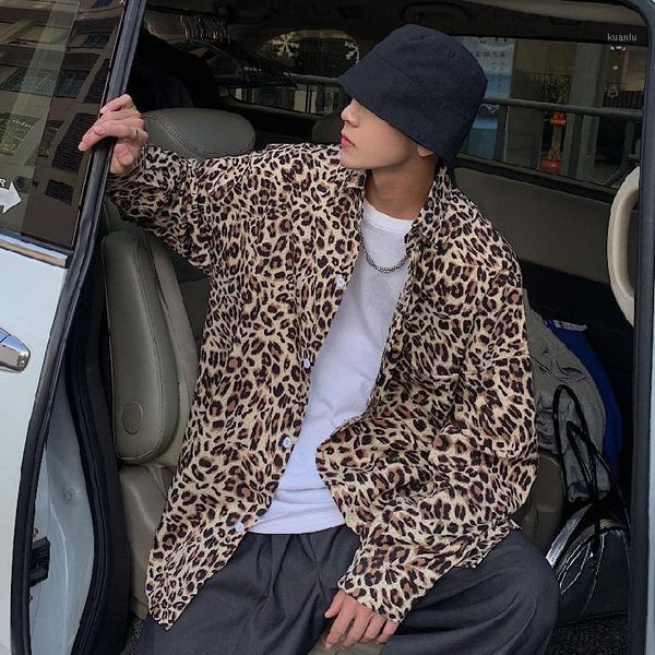 spring autumn long sleeve leopard print shirt men lapel neck loose button up blouse breathable streetwear shirts punk men's casual, White;black
spring autumn long sleeve leopard print shirt men lapel neck loose button up blouse breathable streetwear shirts punk men's casual, White;black