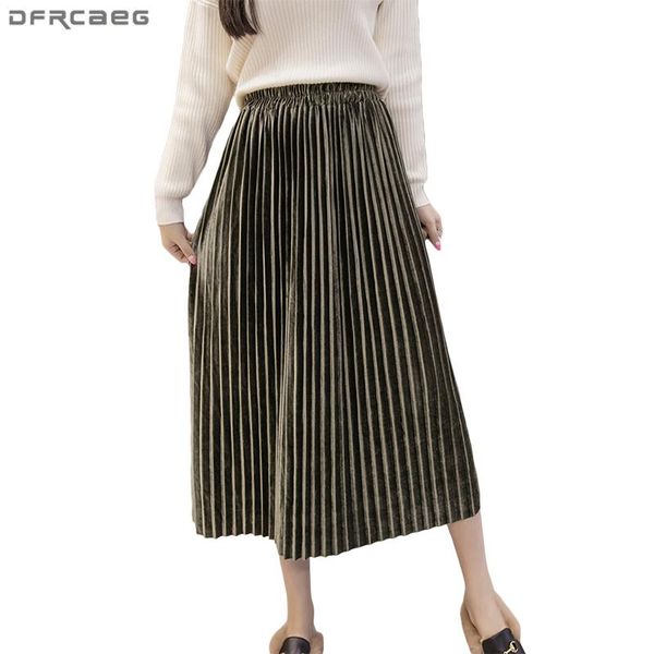 skirts 2021 casual pleated women solid gold velvet autumn and winter faldas high waisted elastic skirt vintage jupe longue femme, Black
skirts 2021 casual pleated women solid gold velvet autumn and winter faldas high waisted elastic skirt vintage jupe longue femme, Black