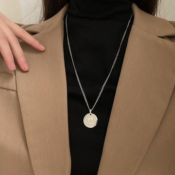 chains fashion round titanium steel pendant autumn and winter trendy hip-hop sweater chain ins design necklace female, Silver
chains fashion round titanium steel pendant autumn and winter trendy hip-hop sweater chain ins design necklace female, Silver
