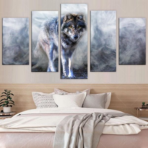 paintings hd printed 5 piece canvas art wolf painting white smoke modular wall pictures for living room modern
paintings hd printed 5 piece canvas art wolf painting white smoke modular wall pictures for living room modern
