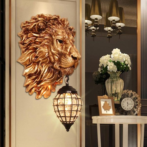european personality creative living room bedroom retro aisle restaurant background wall resin antique lion wall lamp mj1125
european personality creative living room bedroom retro aisle restaurant background wall resin antique lion wall lamp mj1125